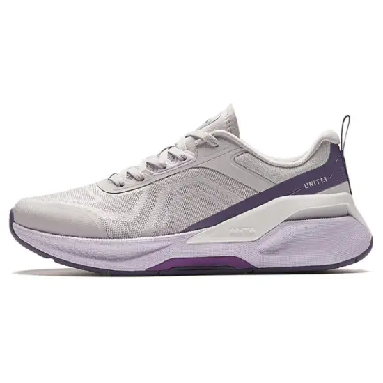 ANTA Running Shoes Women's Low-Top Light Silver Gray/Twilight Purple Gray