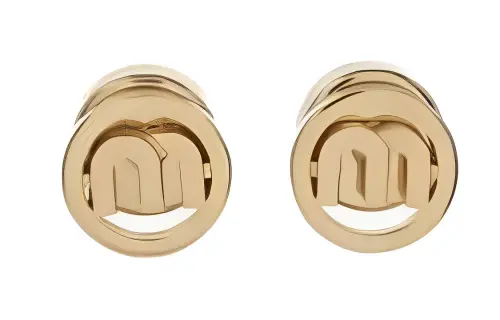 MIU MIU Metal Stud Earrings Women's Gold