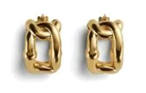 Bottega Veneta 925 Sterling Silver Stud Earrings Women's Gold