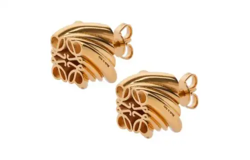 LOEWE 925 Sterling Silver Stud Earrings Women's Gold