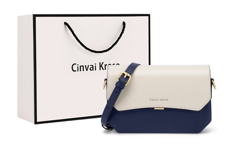 Trend fashionable universal shoulder bag, small white black leather one-shoulder bag