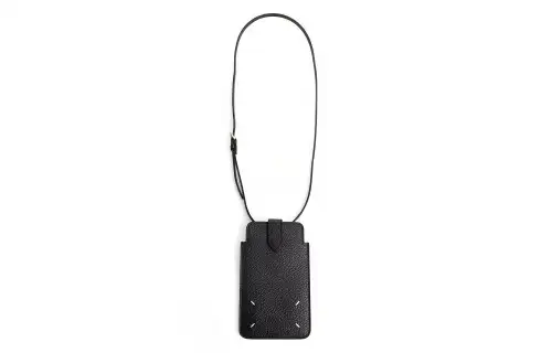 Maison Margiela Cow Leather Cell Phone Pouch Mini Unisex Black