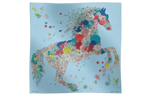 HERMES Silk Scarves Women's Blue