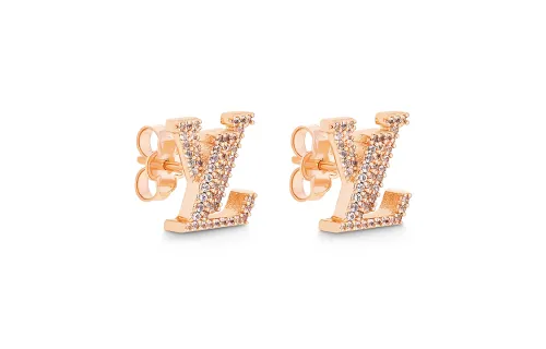 LOUIS VUITTON ICONIC Metal Stud Earrings Women's