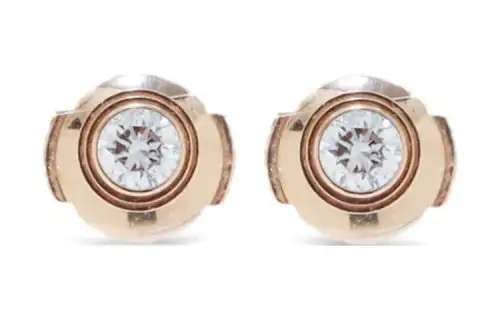 CARTIER Diamond Stud Earrings Unisex Rose Gold