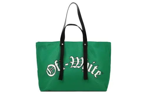 OFF-WHITE Logo Printed Mesh Top Handle Bag