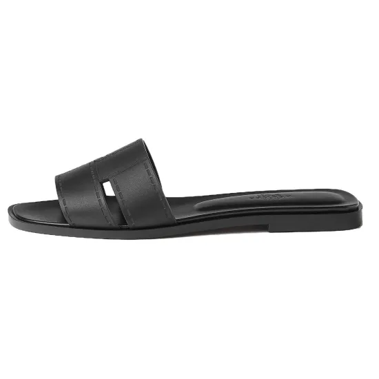 HERMES Slide Slippers Women's Black