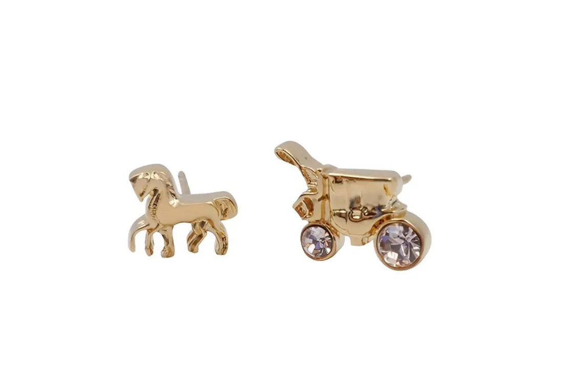 COACH Alloy Stud Earrings Women's Gold