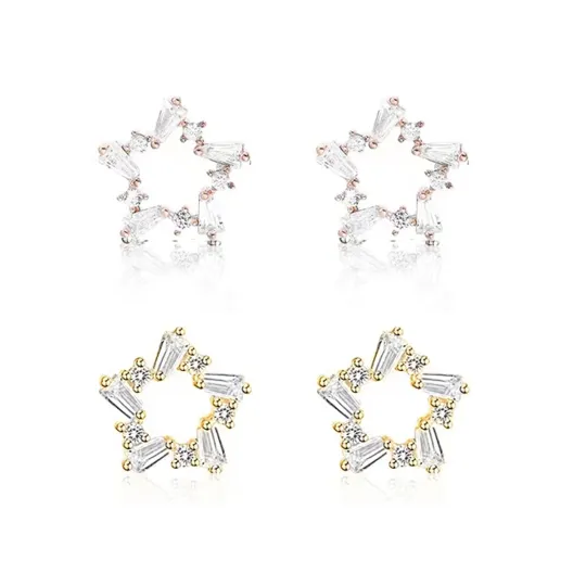 CMFY 999 Silver Alloy Stud Earrings Women's
