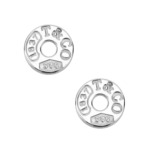 TIFFANY & CO. 1838® 925 Sterling Silver Stud Earrings Unisex Silver