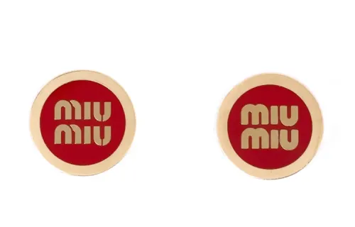 Miu Miu logo-lettering stud earrings