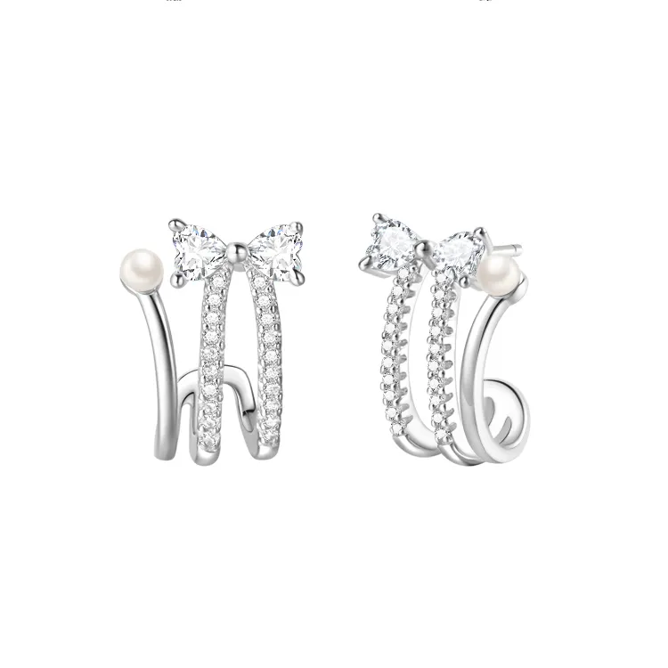 FANCI 925 Sterling Silver Stud Earrings Women's