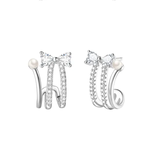 FANCI 925 Sterling Silver Stud Earrings Women's