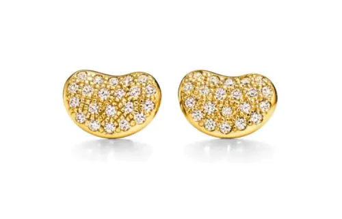 TIFFANY & CO. Elsa Peretti Collection 18K Gold Stud Earrings Women's