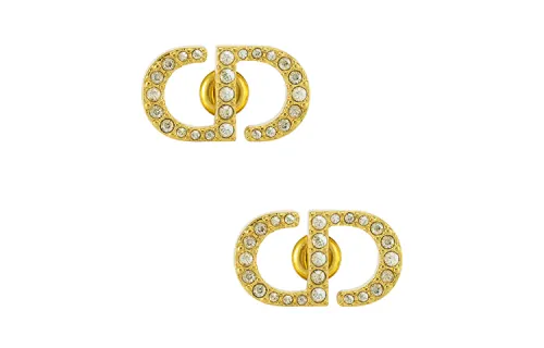 DIOR Metal, Faux Crystal Stud Earrings Women's