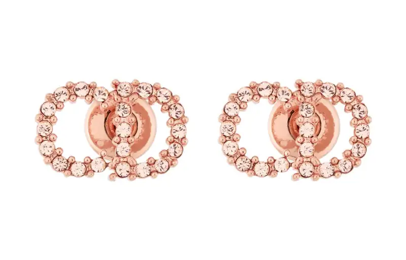 DIOR Stud Earrings Women's Rose Gold