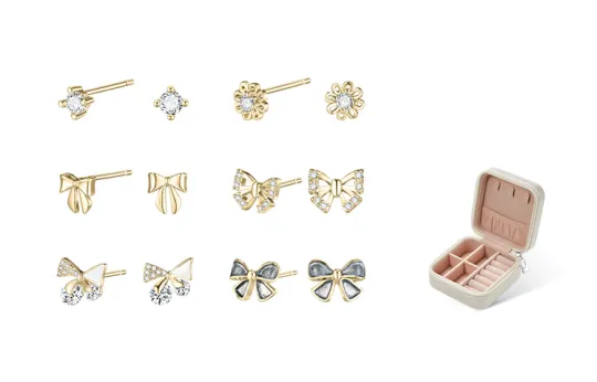 DAISY BEAUTY Copper, Silver Stud Earrings Women's