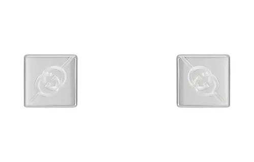 GUCCI Sterling Silver Stud Earrings Unisex Silver