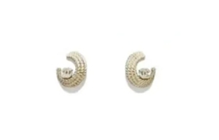 CHANEL Melee Diamonds Stud Earrings Unisex Gold