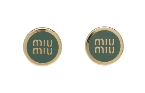 MIU MIU Logo-embossed Stud Earrings