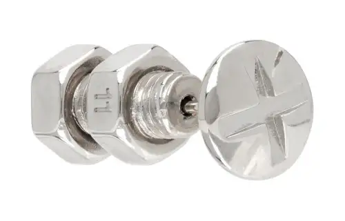 Maison Margiela Brass Stud Earrings Women's Silver