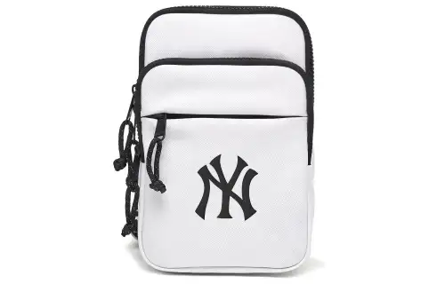 MLB Nylon Fabric Cell Phone Pouch, Crossbody Bag Regular Unisex White