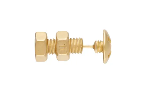 Maison Margiela Brass Stud Earrings Men's Gold