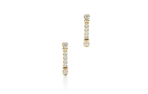 TIFFANY & CO. 18K Gold, Diamond Stud Earrings Women's Gold