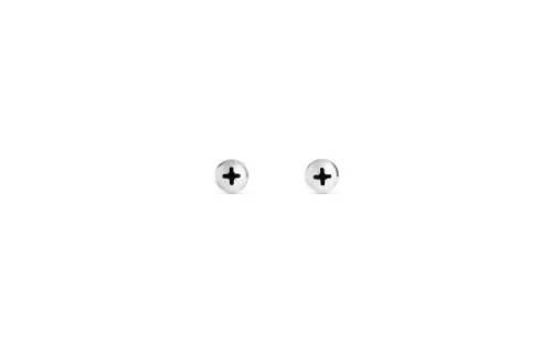 Balenciaga Brass Stud Earrings Women's Silver