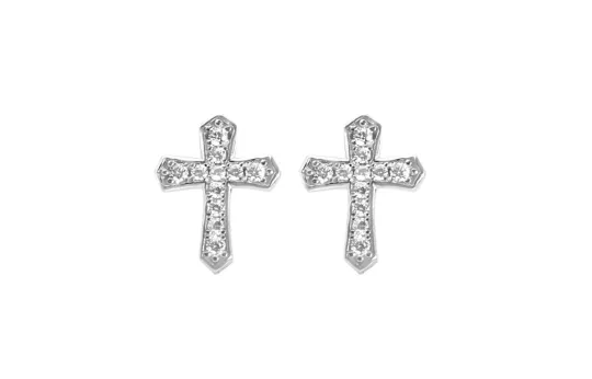 IOTS Alloy Cross Stud Earrings Unisex