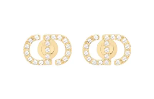 DIOR Stud Earrings Women's Gold