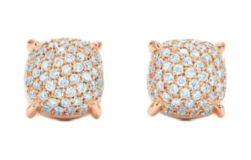 TIFFANY & CO. 18K Rose Gold, Diamond Stud Earrings Women's