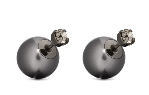 DIOR Stud Earrings Women's Black
