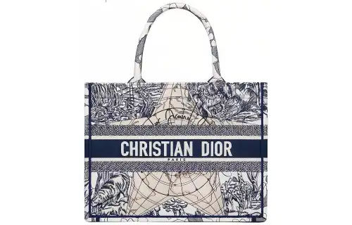DIOR BookTote Canvas Bag, Tote Bag, Shopping Bag, Handbag Small Women's Blue