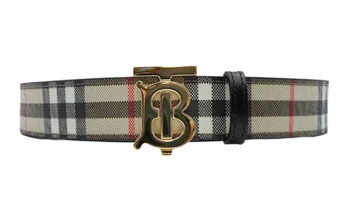 Burberry Cow Leather Belts Women's Beige Width 3cm