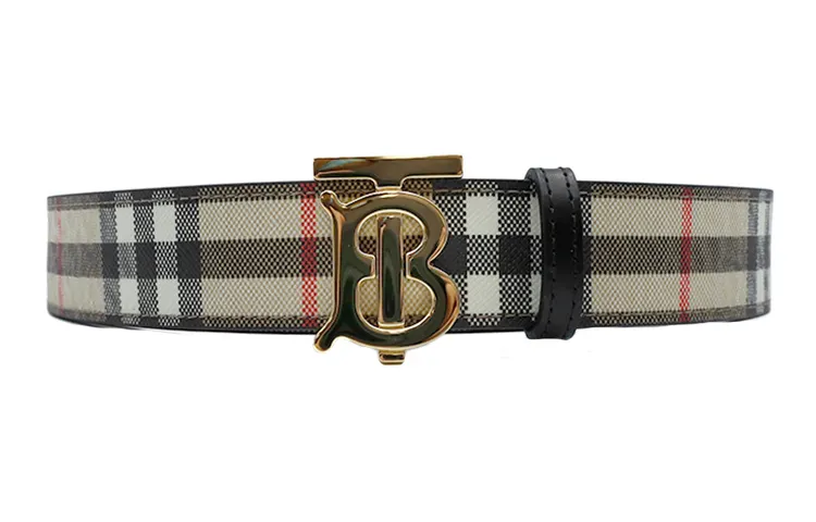 Burberry Cow Leather Belts Women's Beige Width 3cm