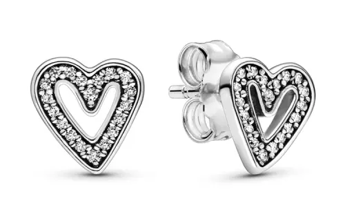 Pandora 925 Sterling Silver Stud Earrings Women's Silver