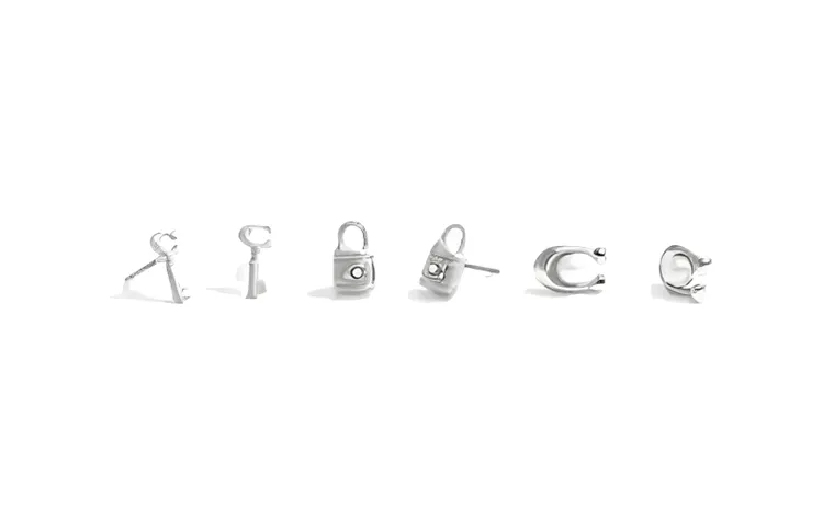 COACH Stud Earrings Women's Silver