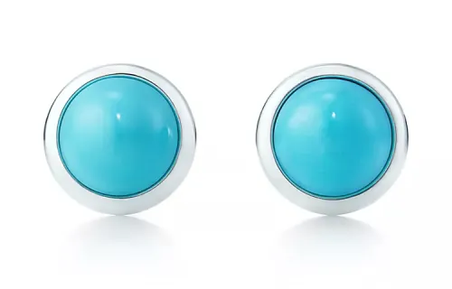 TIFFANY & CO. Sterling Silver Stud Earrings Women's Blue