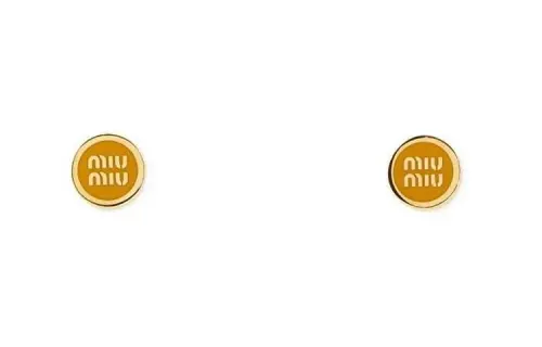 MIU MIU Metal Stud Earrings Women's Gold