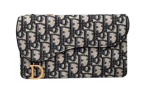 DIOR Canvas Bag Card Holder, Wallet Unisex Brown