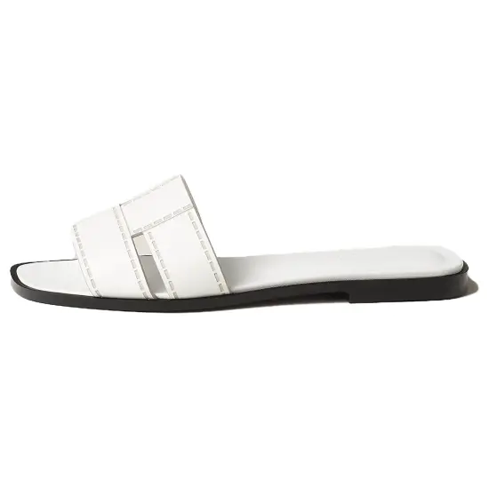 HERMES Slide Slippers Women's White