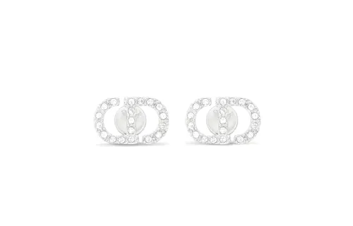DIOR Stud Earrings Women's Silver