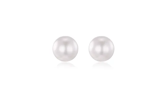 MCK 925 Silver Imitation Pearl Stud Earrings Women's