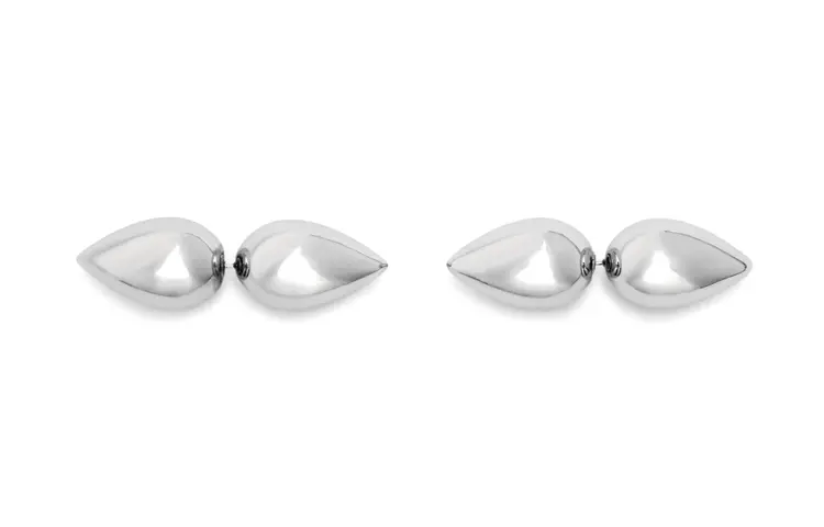 Burberry Sterling Silver Stud Earrings Women's Silver