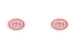 GUCCI GG 925 Sterling Silver Enamel Stud Earrings Women's Pink/Silver