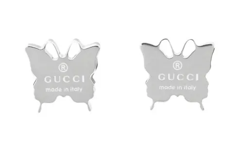 GUCCI 925 Sterling Silver Stud Earrings Women's Silver