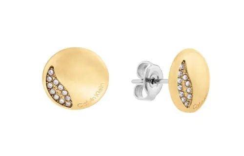 CK/Calvin Klein Stainless Steel Stud Earrings Women's Gold