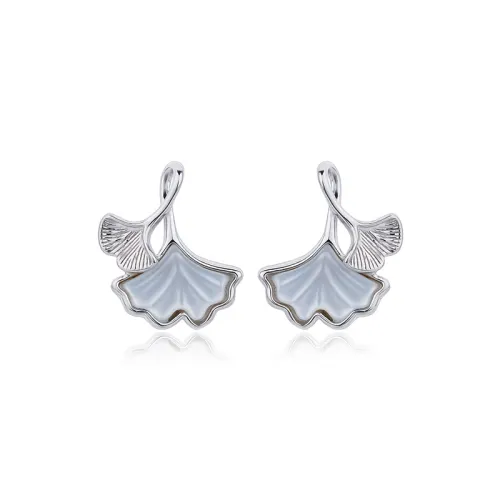 ZHIYU Sterling Silver S999 Stud Earrings Women's