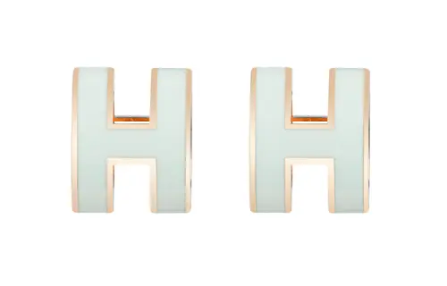 HERMES Rose Gold Stud Earrings Women's
